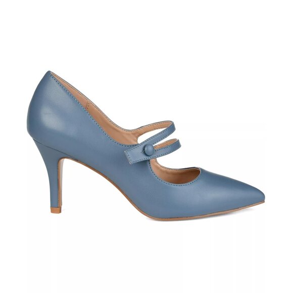Journee Collection Womens Sidney Mary Jane Pointed Toe Pumps Blue Size 9M NIB - Picture 2 of 4